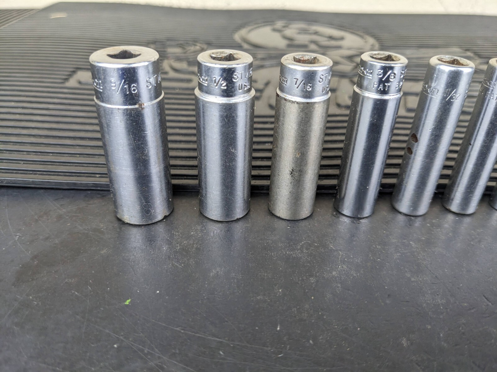 #bg158 Snap On Tools 1/4″ Drive 10 Pc SAE Deep 6 Pt Socket Set 110STMY
