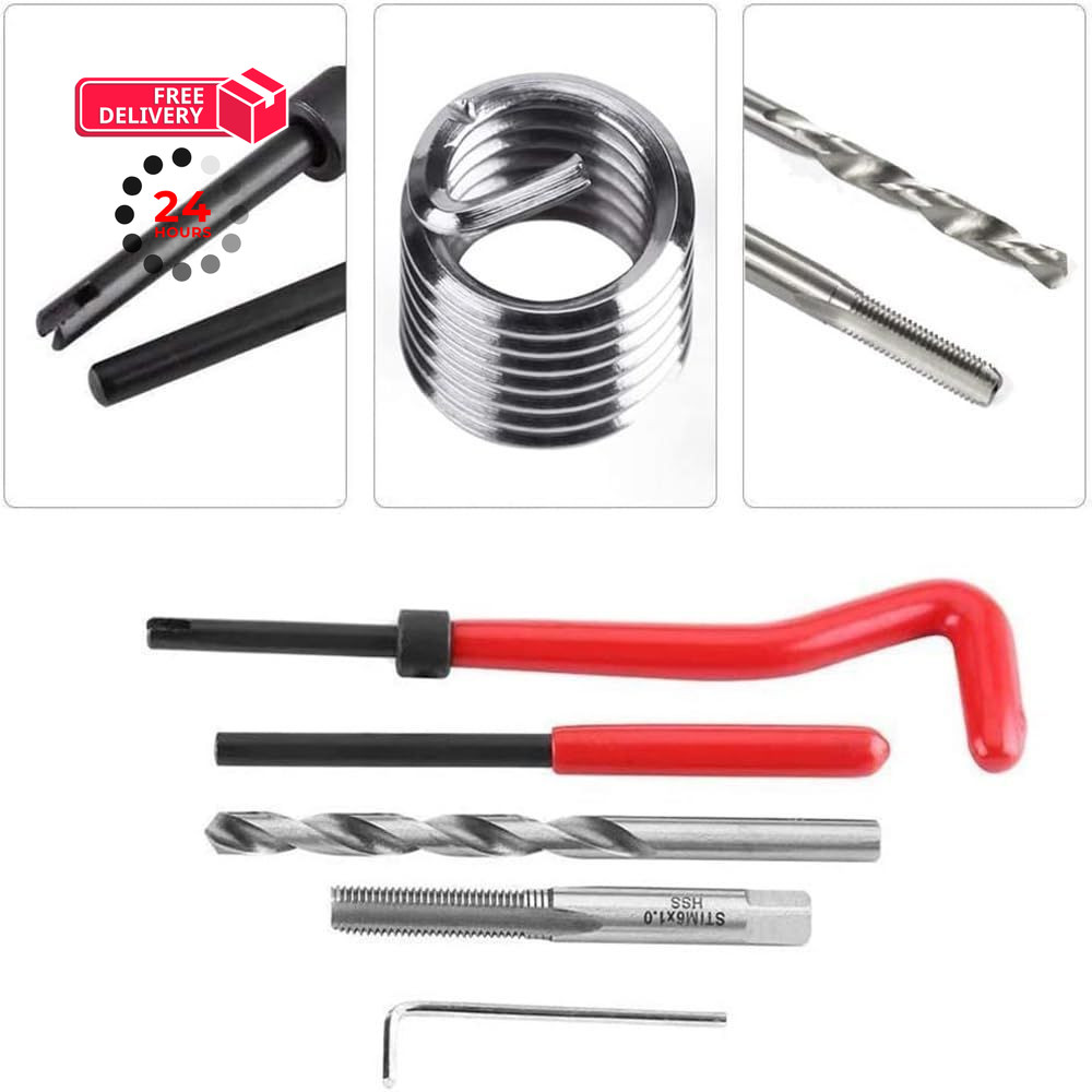 Zohino 30Pcs Thread Repair Kit M5X0.8mm Insert Metric Stripped Thread…
