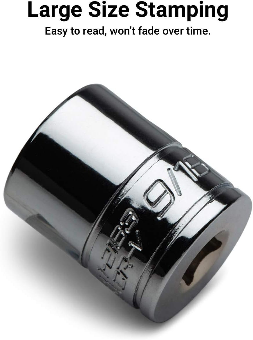 3/8 in. Drive 1/2 in. 6-Point SAE Shallow Socket – Chrome Vanadium Durability