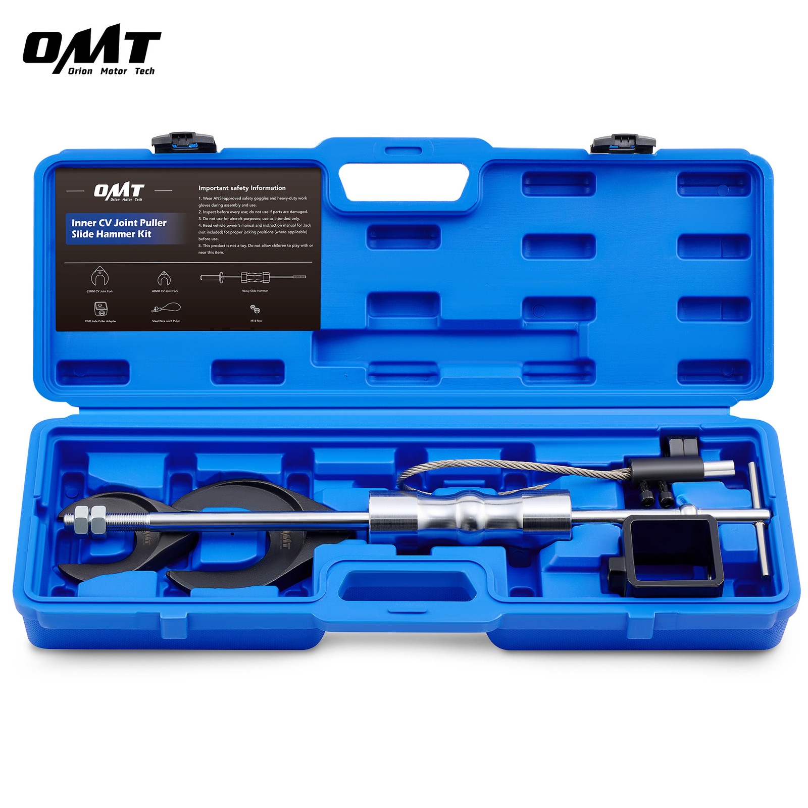 OMT CV Joint Puller Slide Hammer Inner Outer CV Axle Puller Removal Tool Kit
