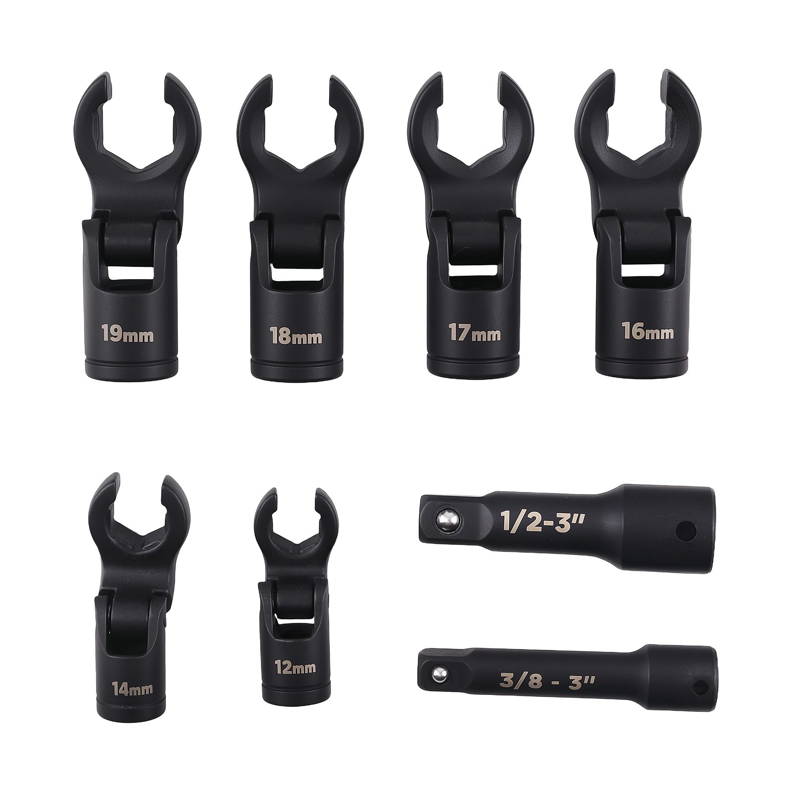 Professional Line Wrench Set 12-19mm Crowfoot for Brake Fuel System Service Tool