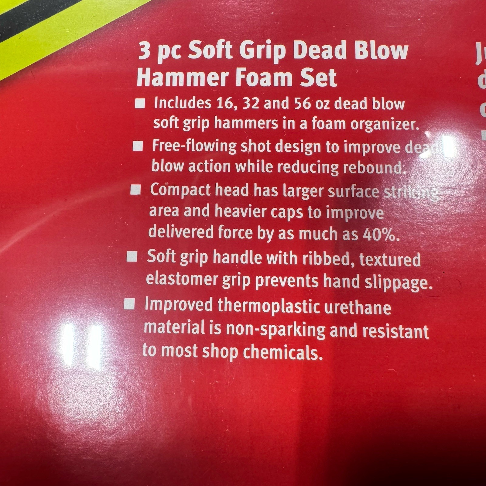 Snap-on Tools NEW 6pc HI VIZ YELLOW Dead Blow Hammer Set w/ PRO-FI Foam HBFE6FHV
