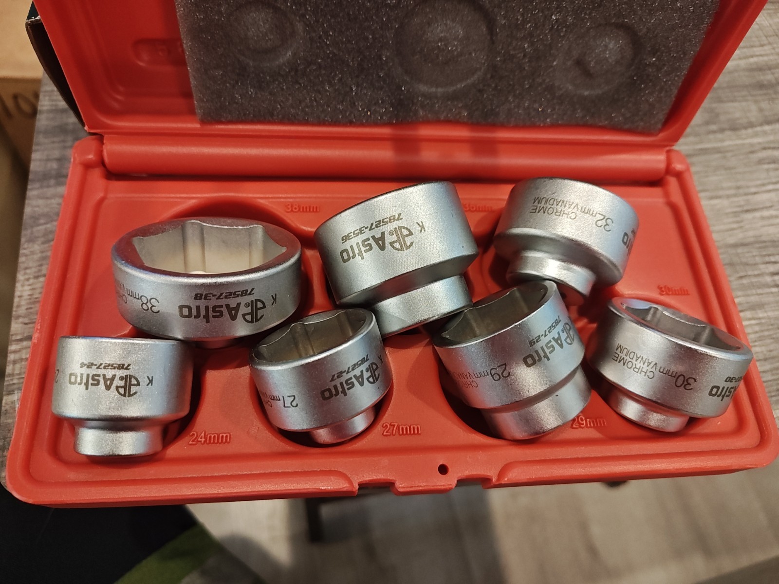 Astro Pneumatic 7 Piece Oil Filter Removal Socket Set 3/8″ Drive 24mm-38mm NEW