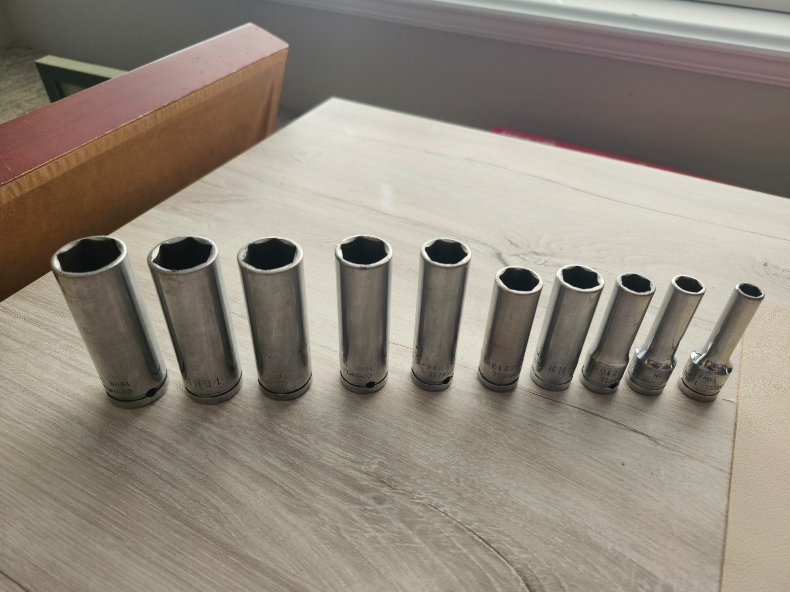 Cornwell 3/8 Deepwell 6 point Sockets Metric 19MM 18MM 17MM 16 MM 13MM 10MM 9MM