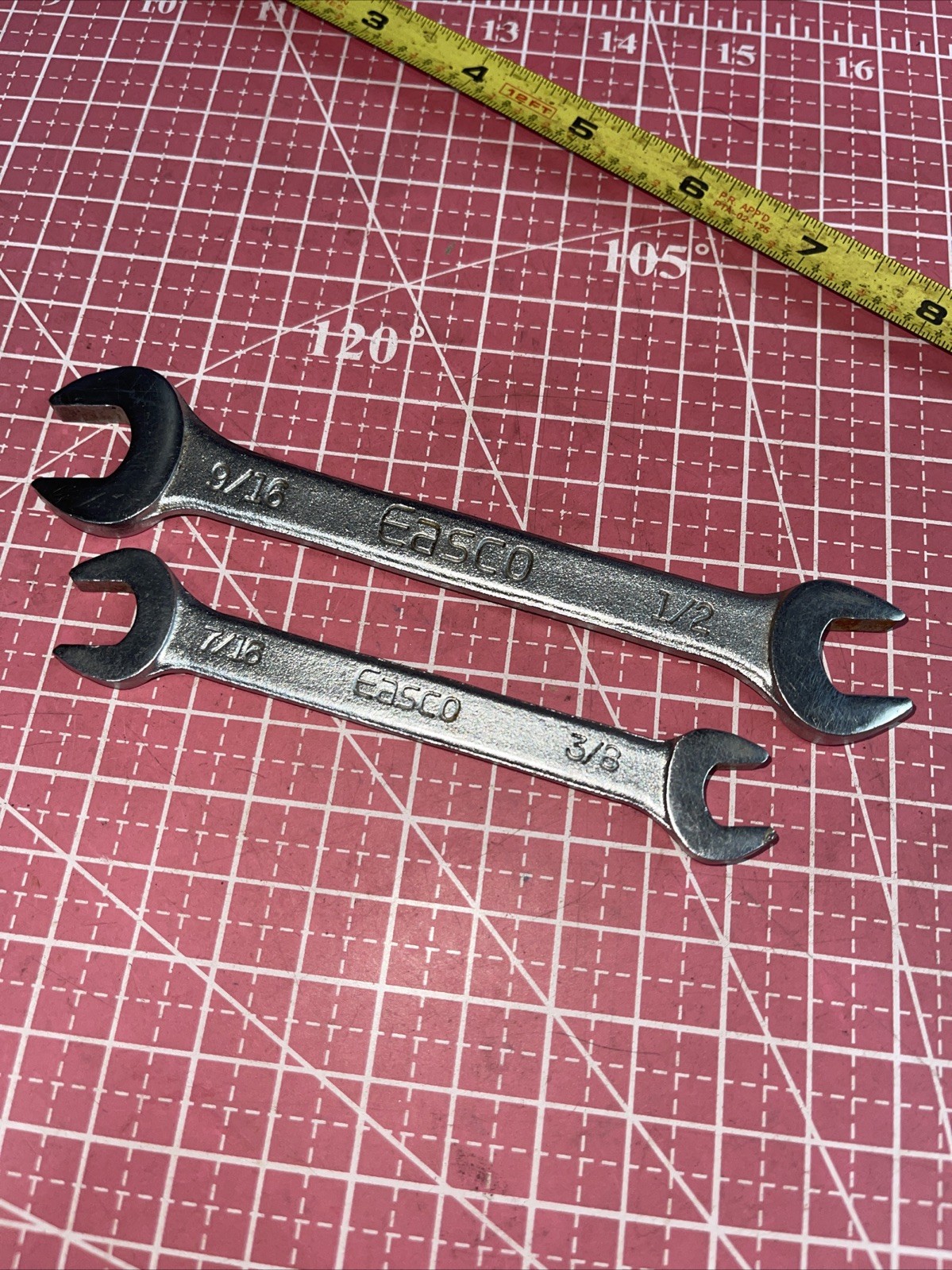 Easco USA 2 Piece SAE Open End Wrench Set 3/8 In – 9/16 In Vintage 3/8” – 9-16”