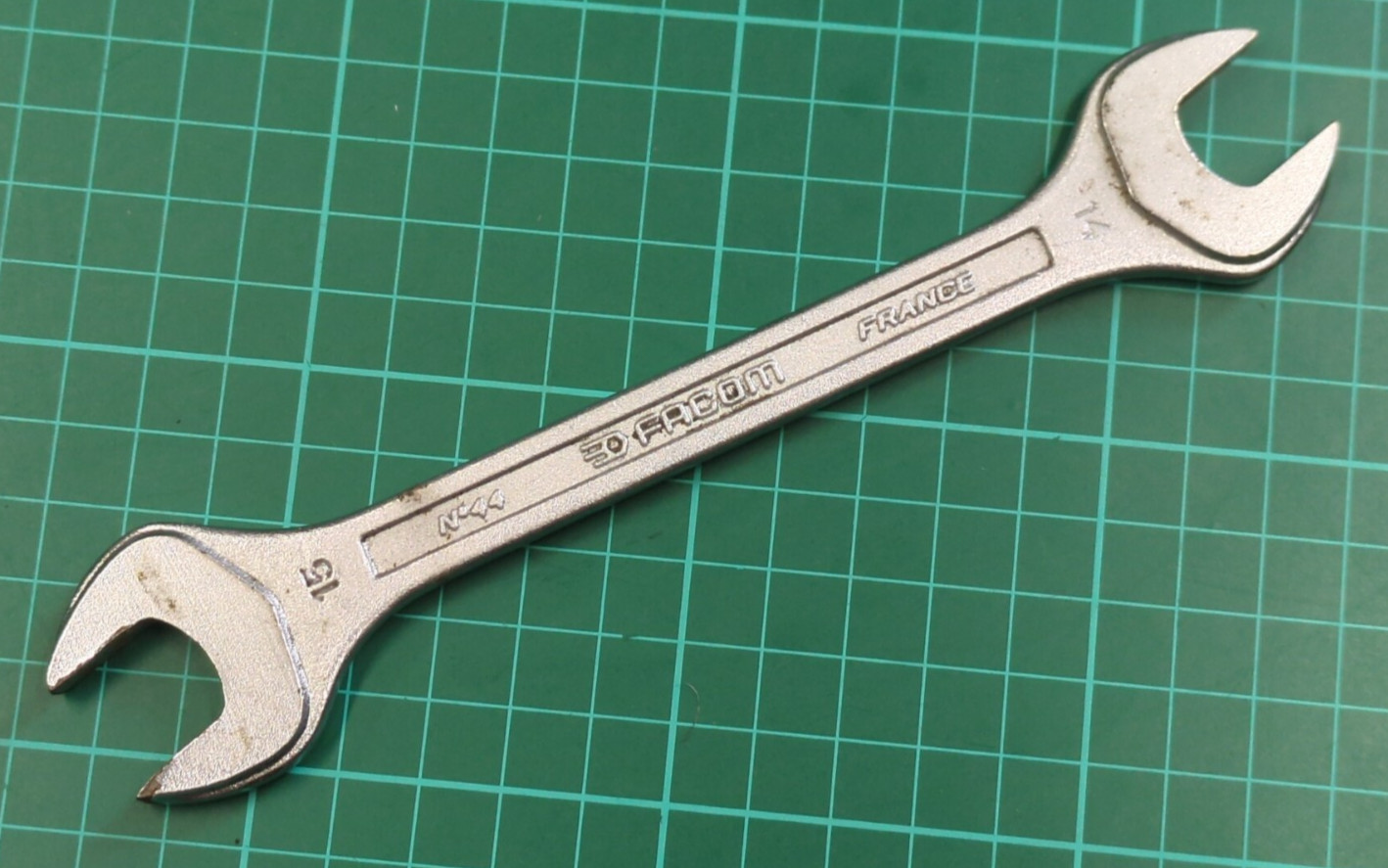 Vintage Facom No44 Vanachrome 14mm X 15mm Open Ended Spanner / Wrench France