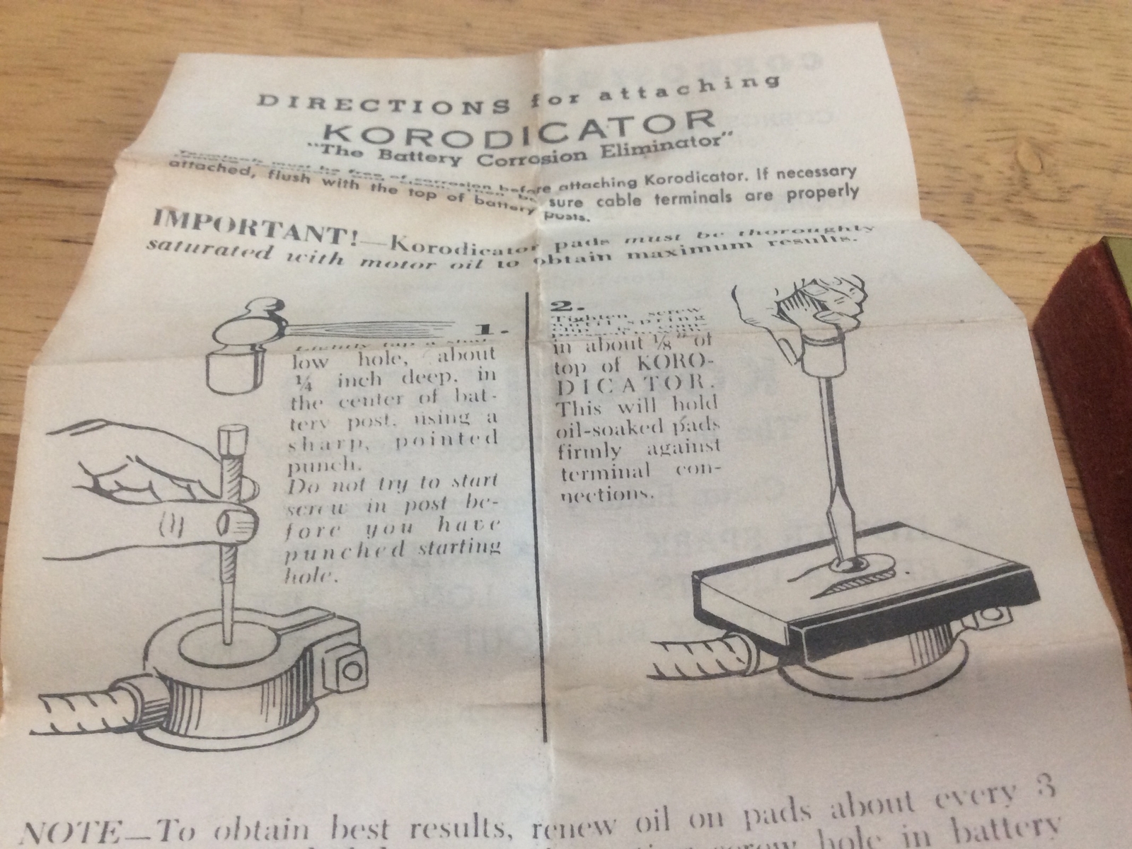Vintage Rare Korodicator Auto Battery Terminal Post Corrosion Resistant Pads