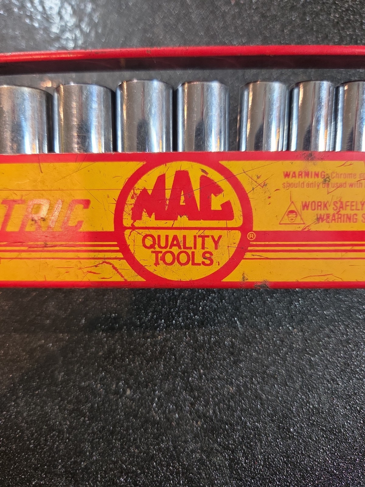 Mac Metric Socket Set 10 Pc 5mm-14mm Deep Well 1/4″ Drive 6 Point w/ Tray USA