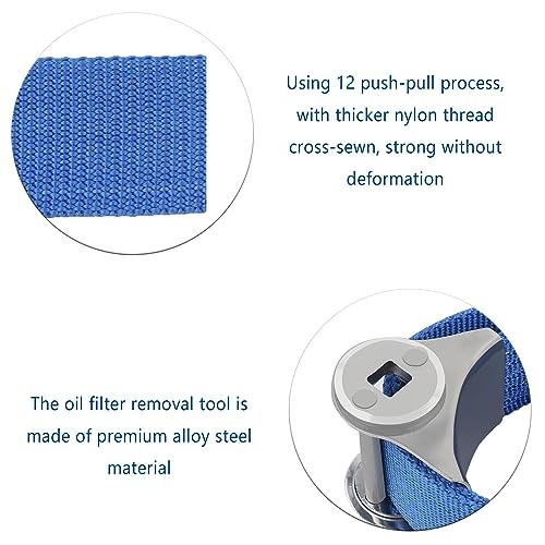 Oil Filter Wrench with Strap Wrench,Adjustable Oil Filter Removal Tool for 60mm-