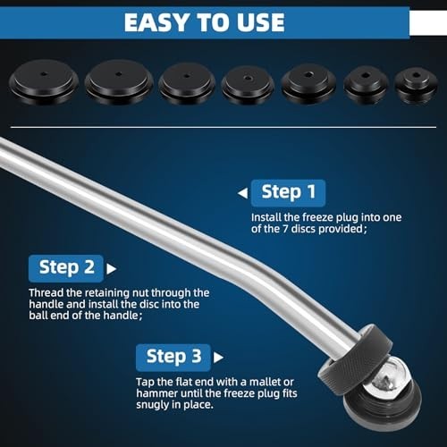 Frost Plug Installer & Remover Tool Set for Engine Block Maintenance