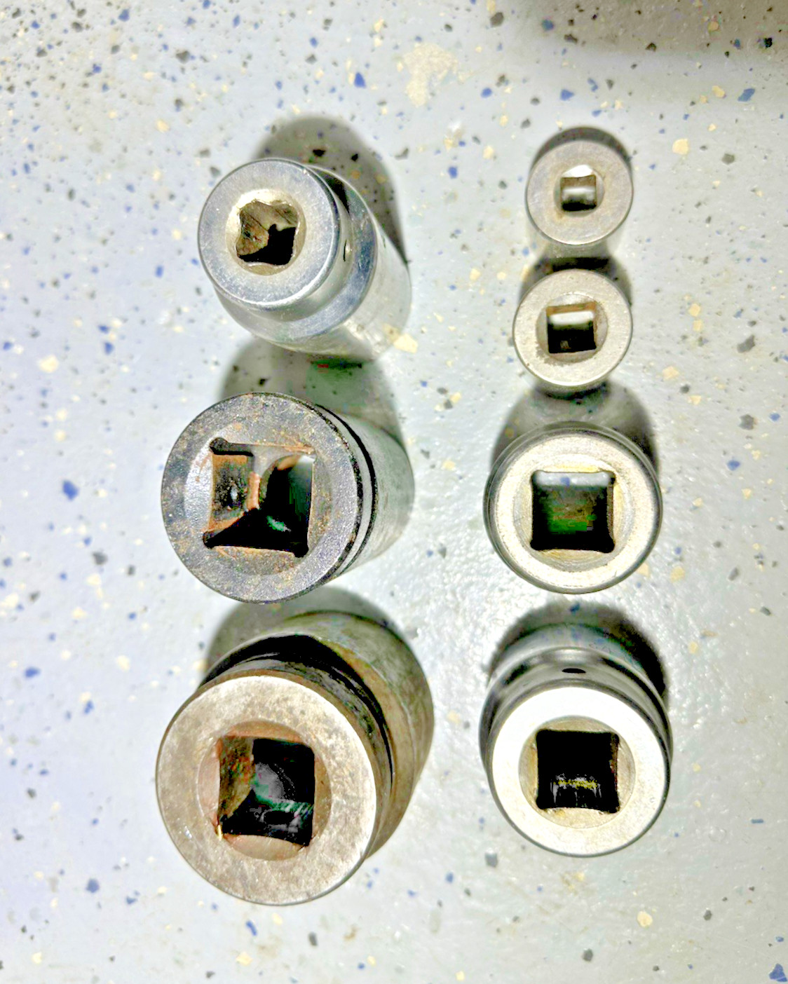 LOT of 7 Sockets Metric SAE – 1-13/16″, 1-1/2”, 1-3/8”, 7/8″, 34mm, 33mm, 24mm