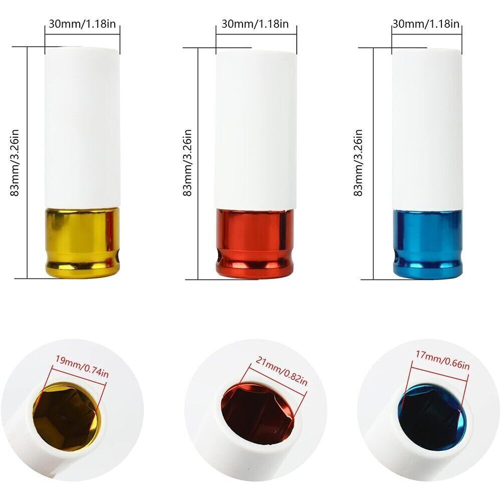 New 1/2″ Drive Wheel Protector Impact Socket, Thin Wall Deep Impact Socket Set