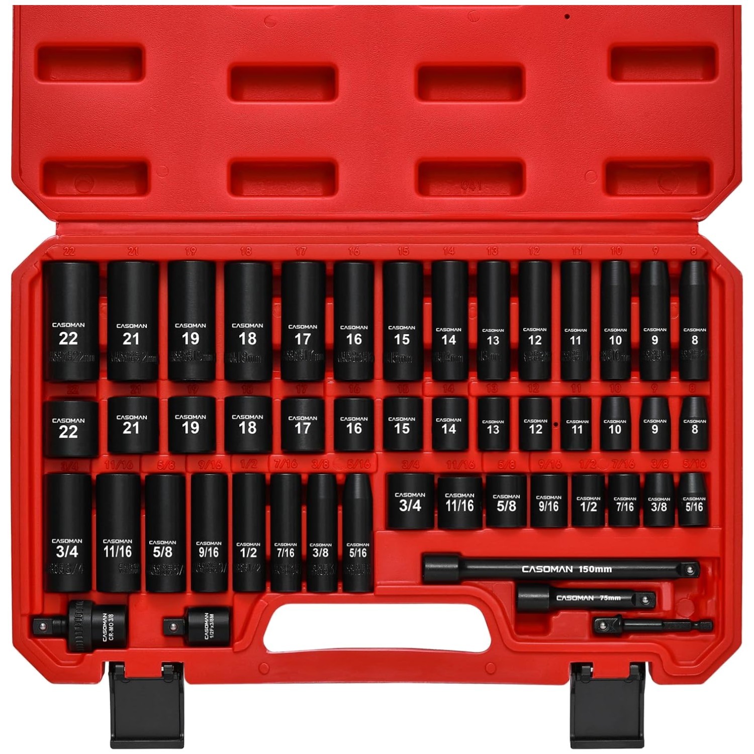Complete 3/8″ Drive 49-Piece Socket Master Set – SAE and Metric Sizes Included