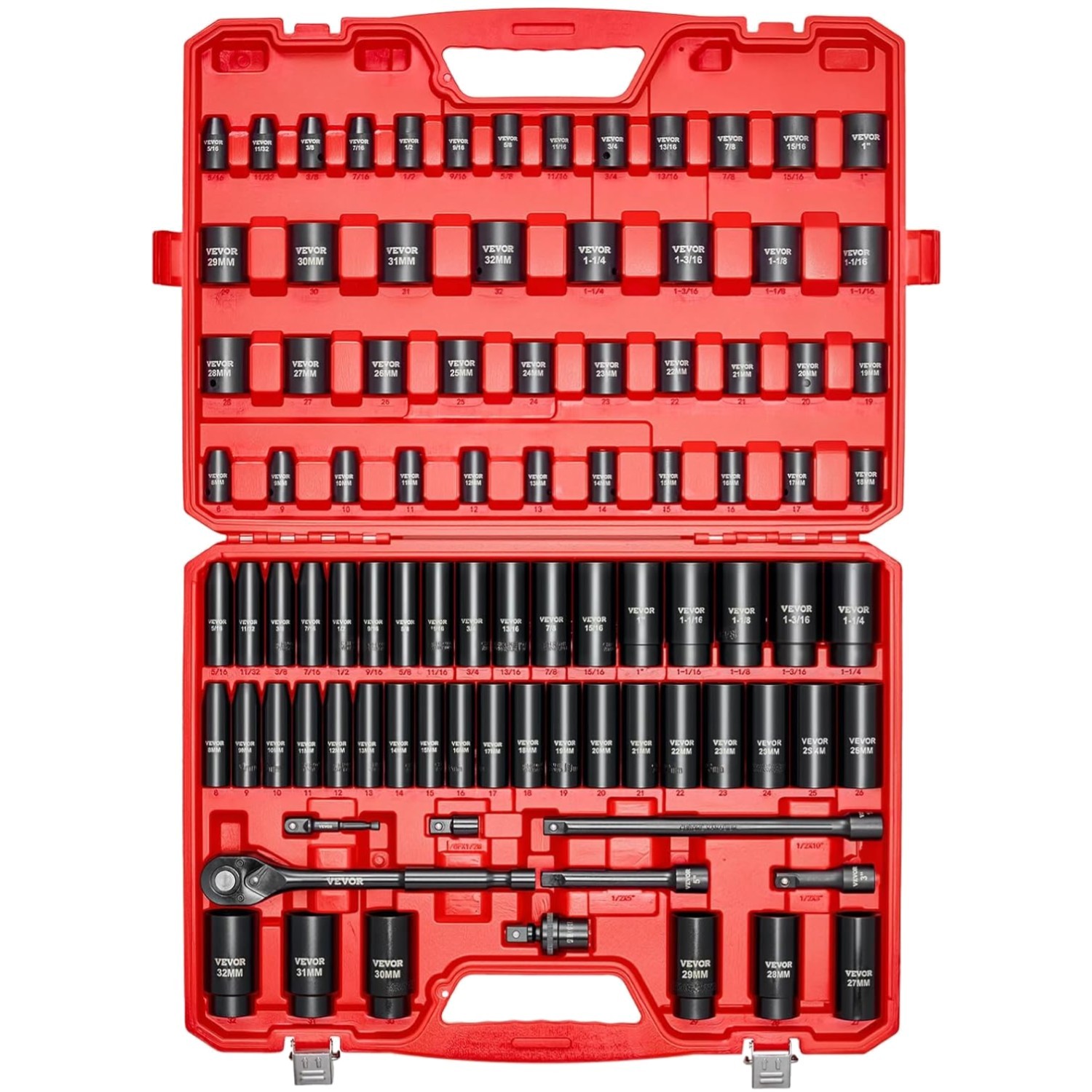 Heavy-Duty 91-Piece Impact Socket Set, SAE & Metric