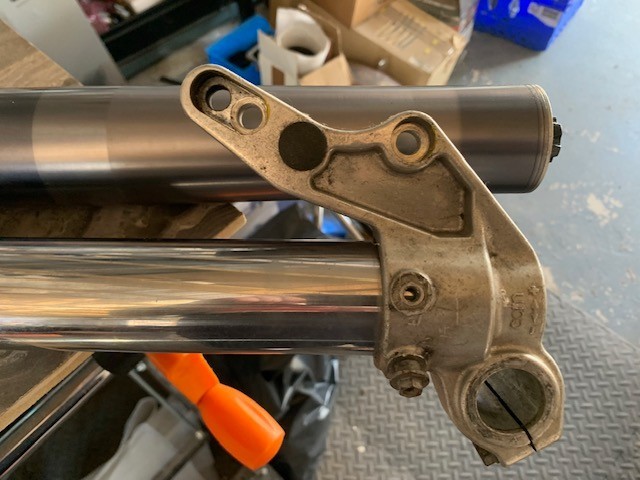 Custom motorcycle White Power Upside Down Fork Legs