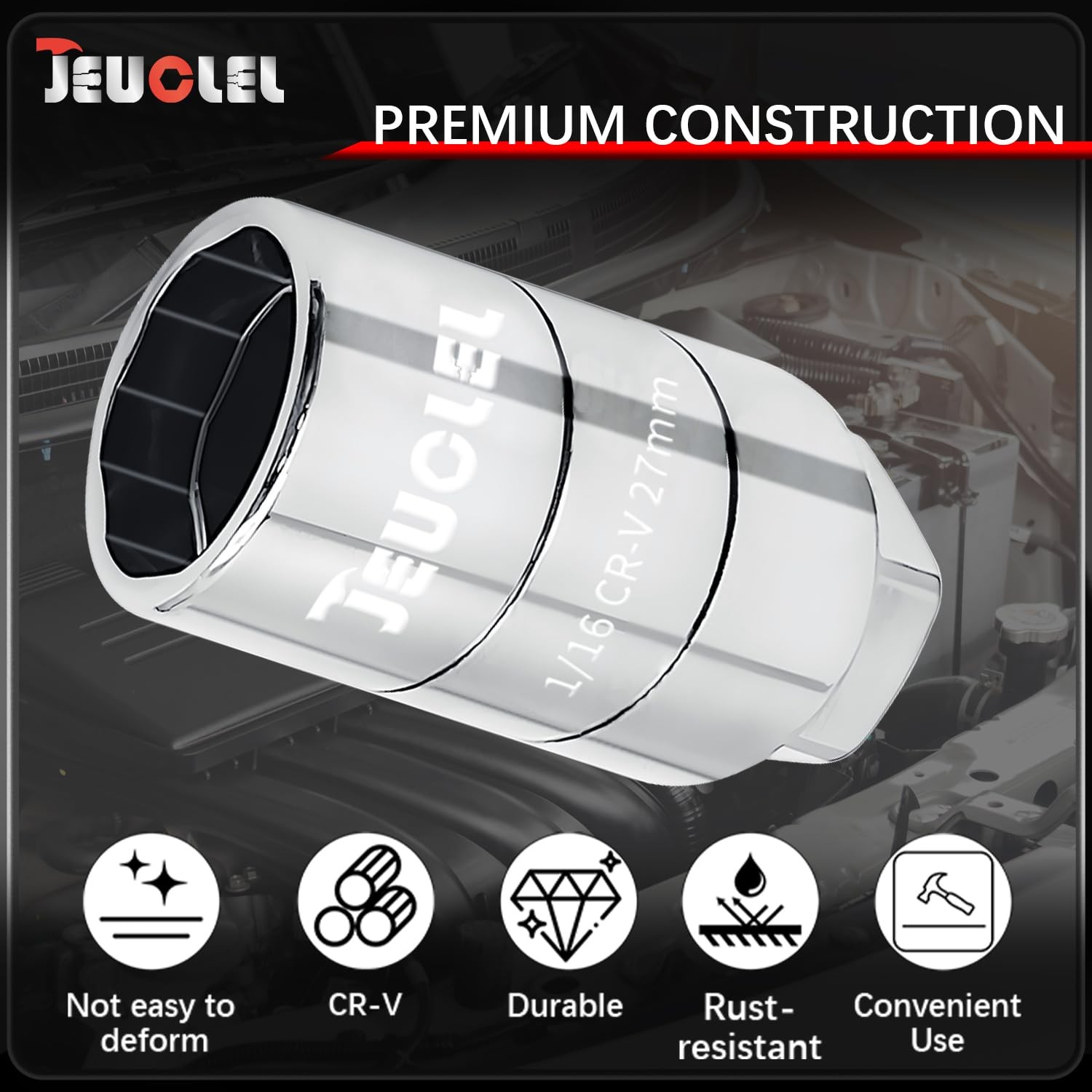 JEUCLEL Oil Pressure Sensor Socket, Special Size 11/16 Inch 27mm Min 28.3mmM…