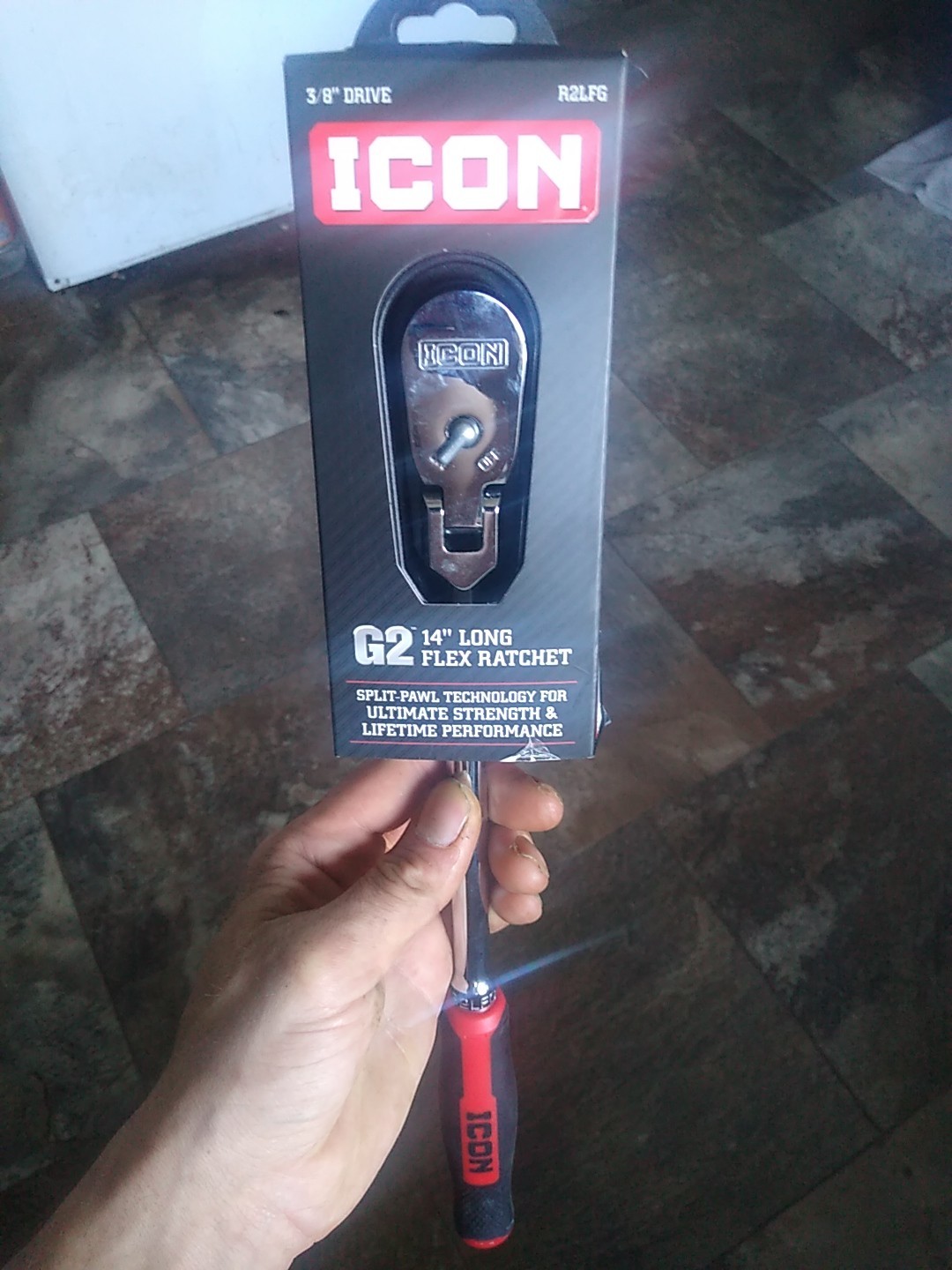ICON G2 3/8 in. Drive, 14 in. Long-Reach Flex Ratchet with Comfort Grip R2LFG