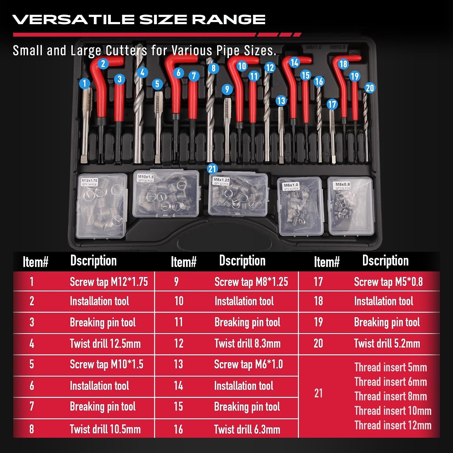 Versatile 320-Piece Rethreading Tool Kit for Spark Plug & Engine Restoration