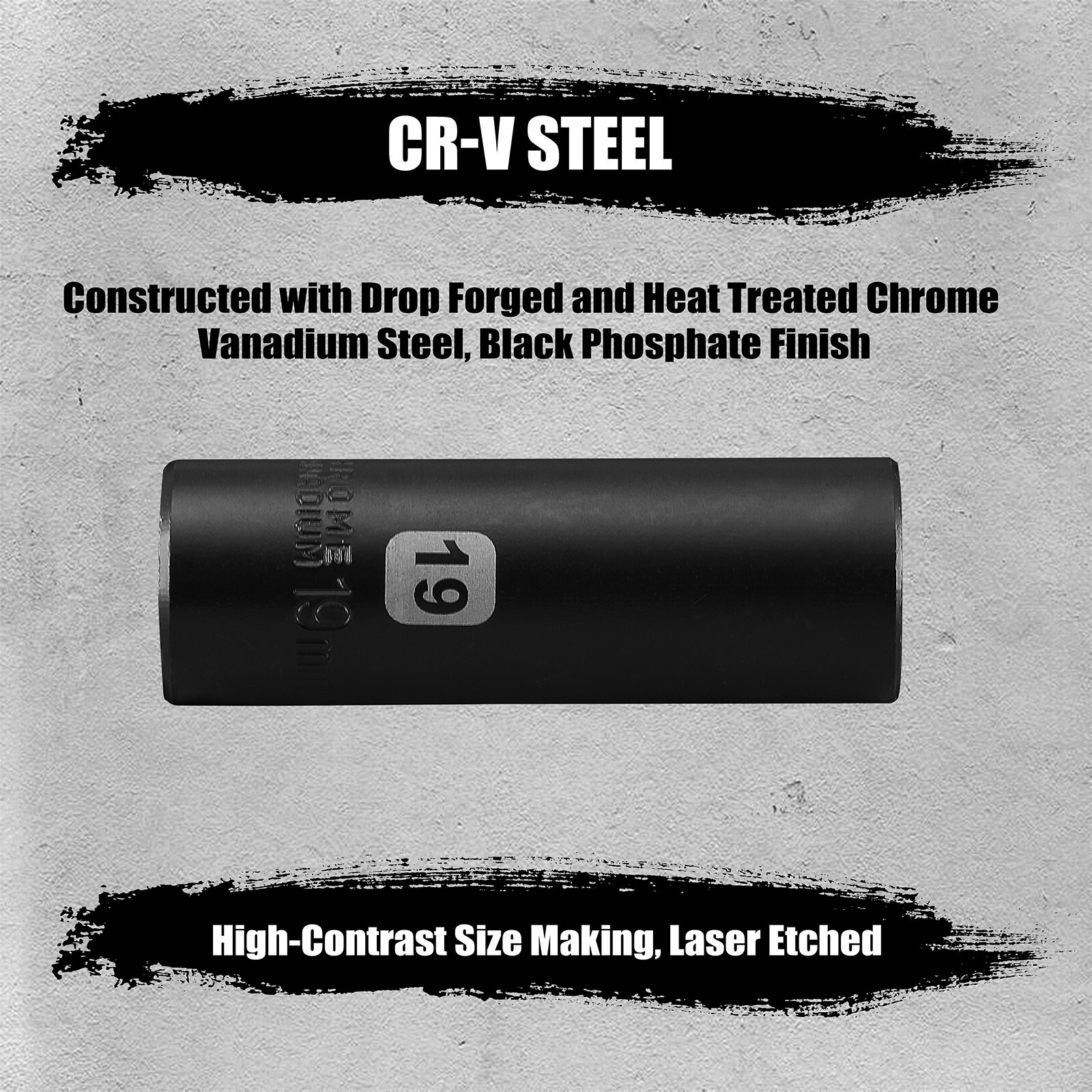 11 Pieces 1/2-Inch Drive Deep Metric Impact Socket Set, 6-Point, 10mm – 24mm