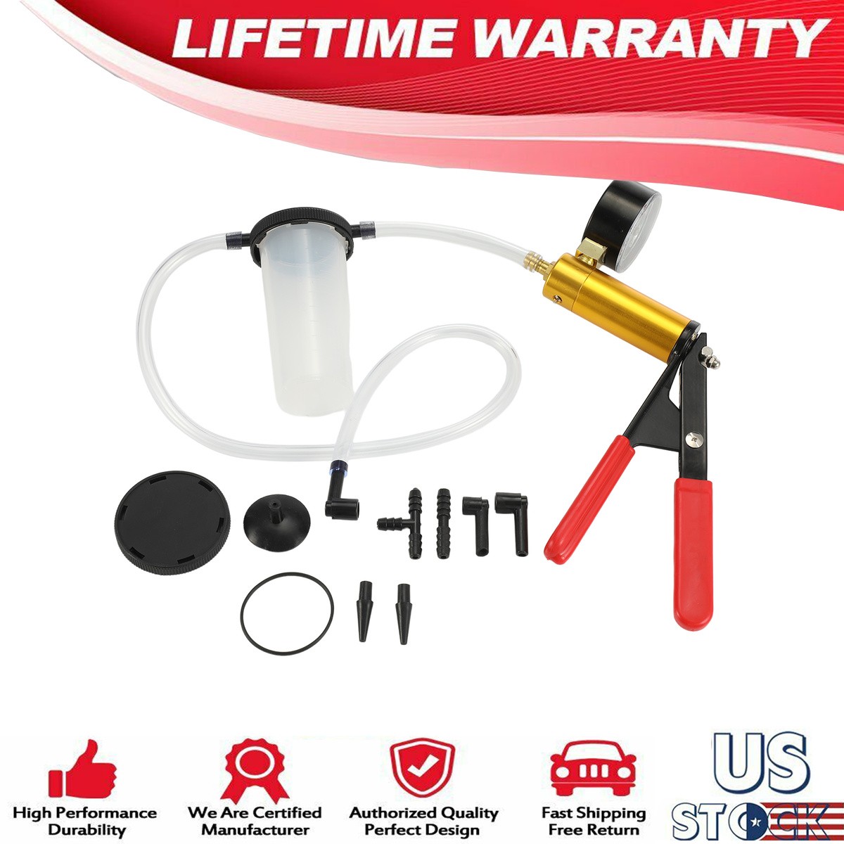 Hand vacuum pressure pump tester Car/motorcycle brake Fluid bleeder bleeding kit