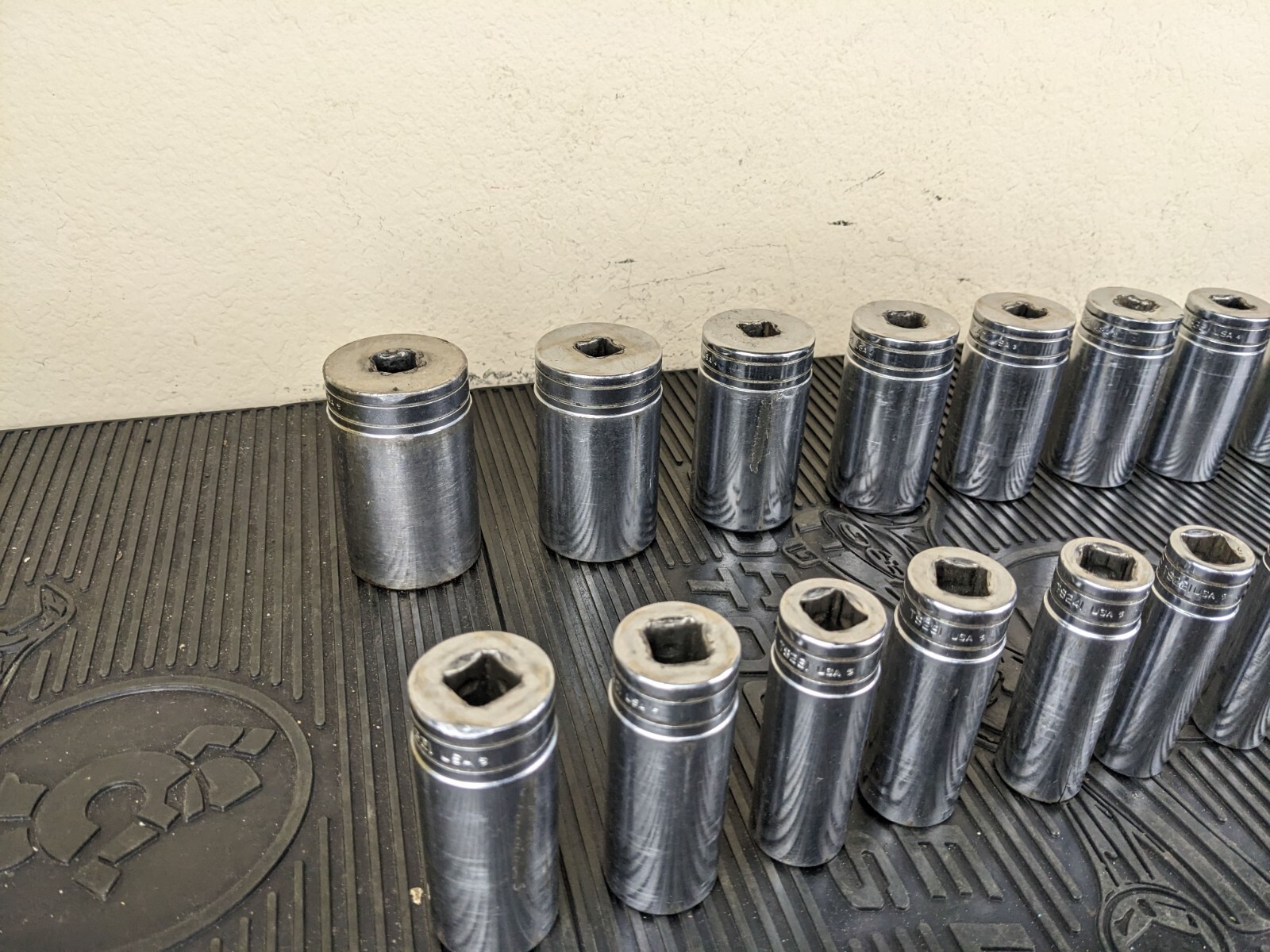 #bg790 Snap On 19 Piece 1/2″ Drive SAE Deep Socket Set 3/8-1-1/2″ USA