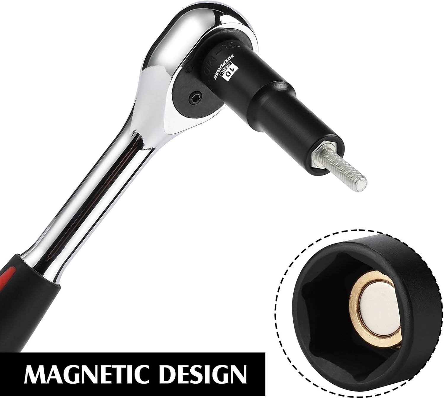 Magnetic 3/8″ Drive Impact Socket Set – 13PC, Chrome Molybdenum Steel, 6 Point