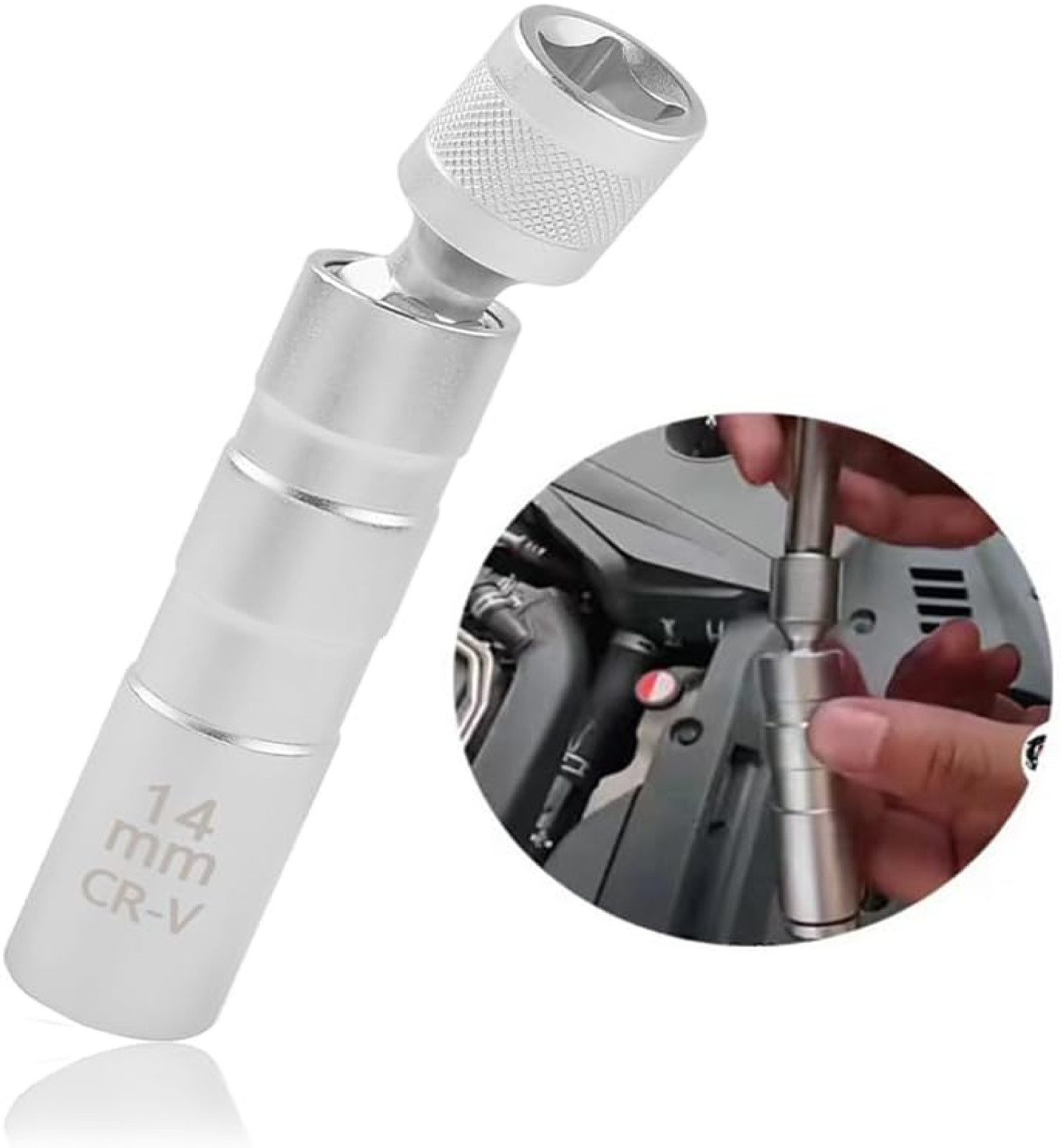 14mm Spark Plug Socket,Magnetic Spark Plug Socket with 12 Point & 3/8″ Drive,360