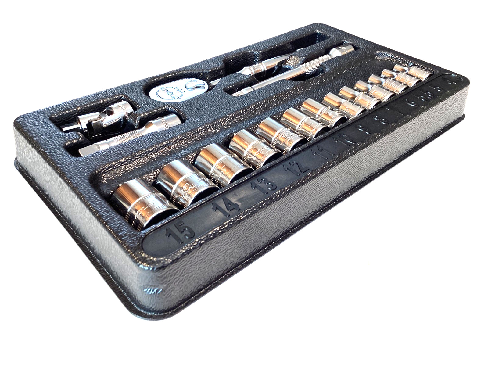 Snap On USA 117TMM 17 Piece 1/4″ Drive 6 Point Metric Starter Set With Tray MINT
