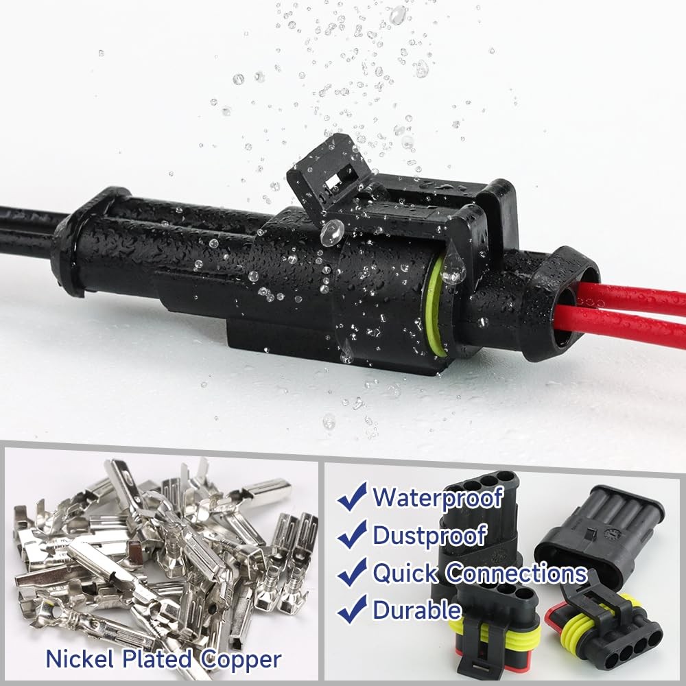 YMYP 355Pcs 26 Sets Waterproof Automotive Wire Connectors, Black