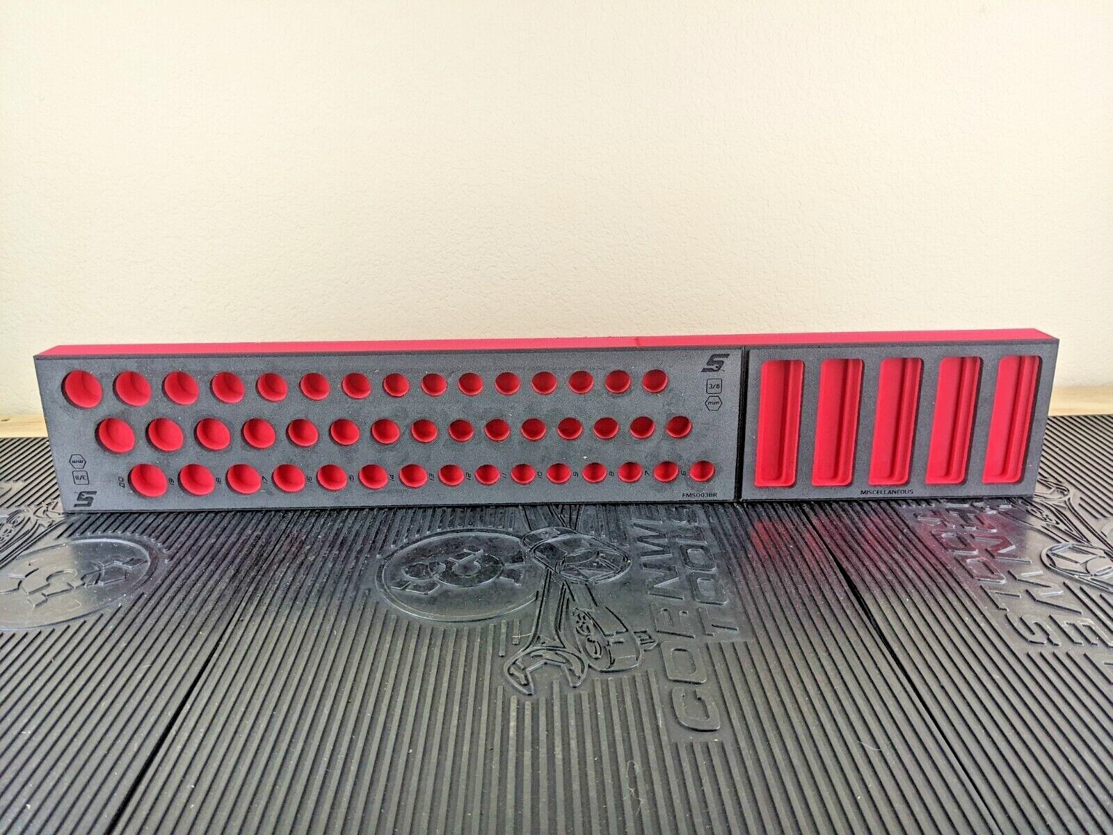 #as833 Snap-on RED FOAM ORGANIZER for 45pc 3/8″ Drive Metric Socket Set FMS003BR