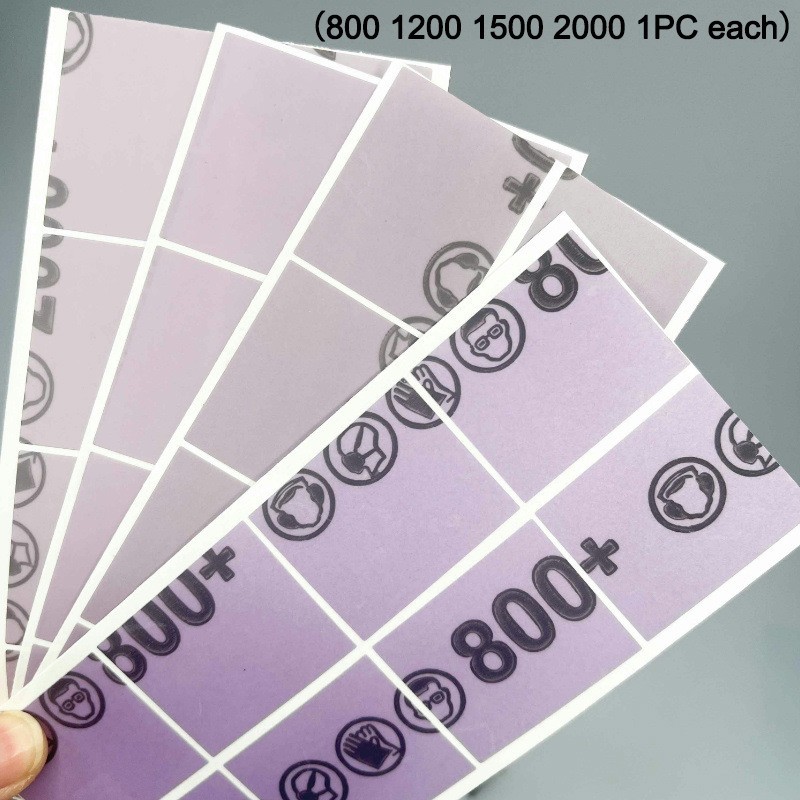 4Pcs Sandpaper 800 1200 1500 2000 Grit for Wood Plastic Metal Finishing