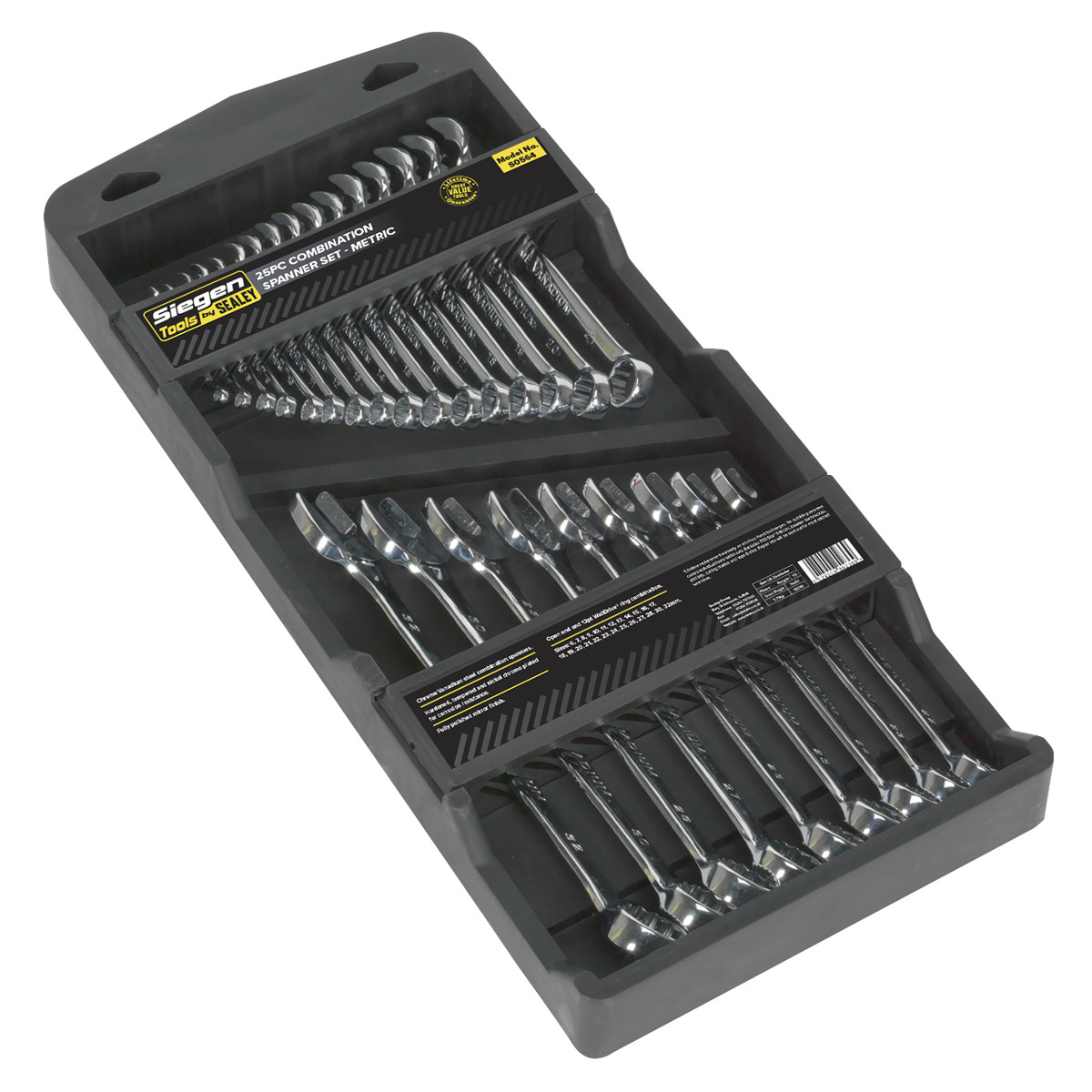 Sealey S0564 Combination Spanner Set 25pc Metric