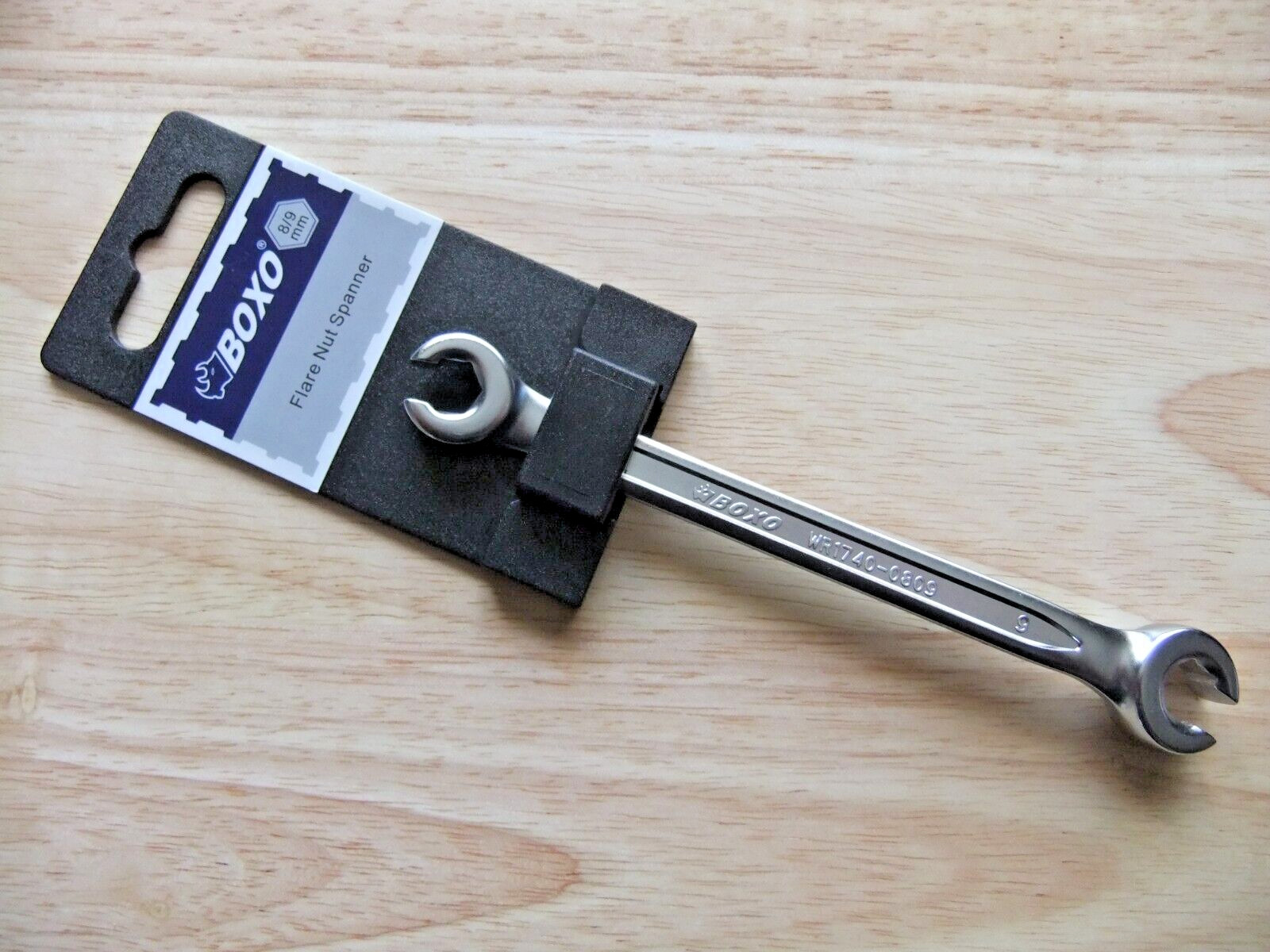 BOXO Flare Nut Spanner 8mm x 9mm Chrome Vanadium Spanner – Satin Finish