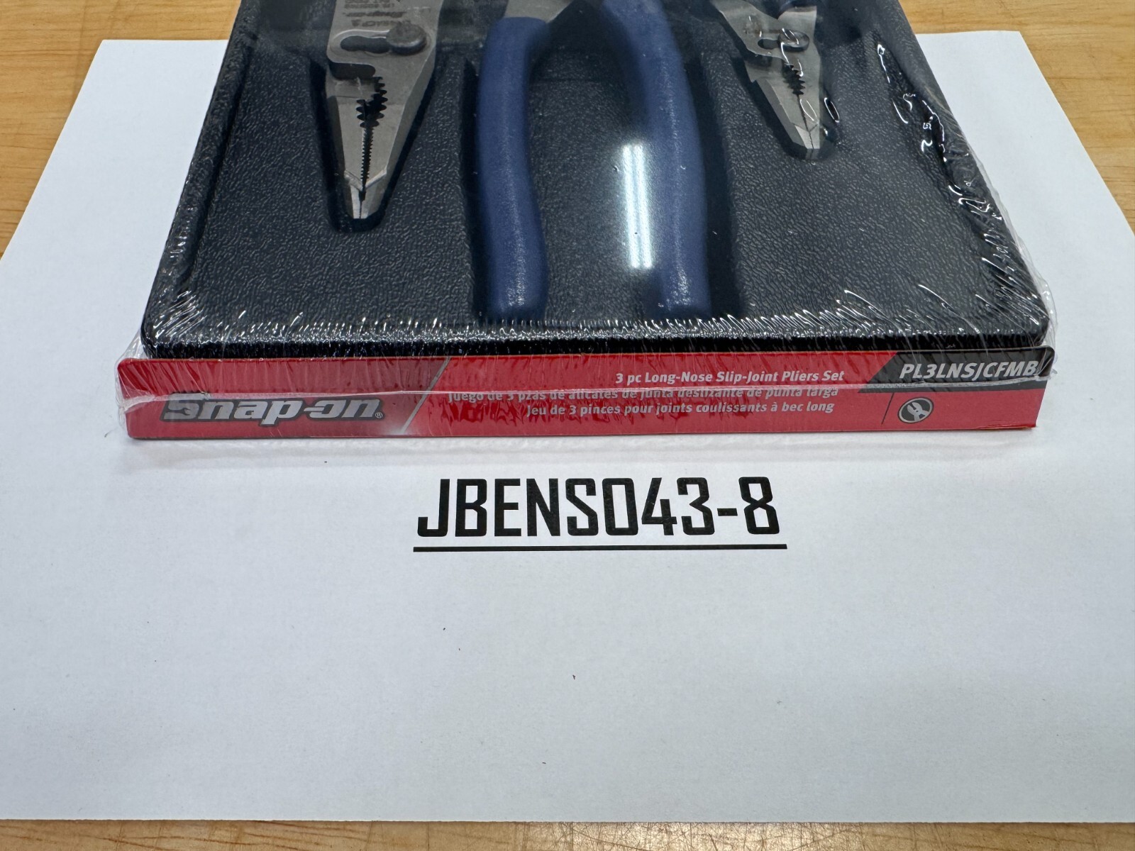 Snap-On Tools POWER BLUE 3pc Soft Long Nose Slip Joint Pliers Set PL3LNSJCFMB