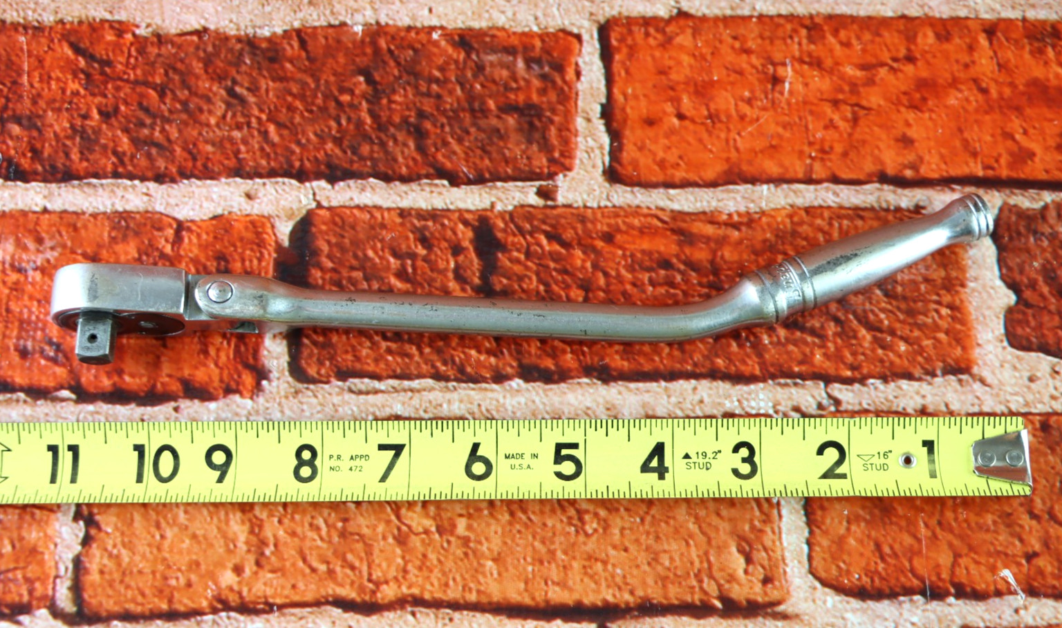 Snap-On Tools USA F712 3/8″ Drive Chrome Bent Handle Flex Head Ratchet