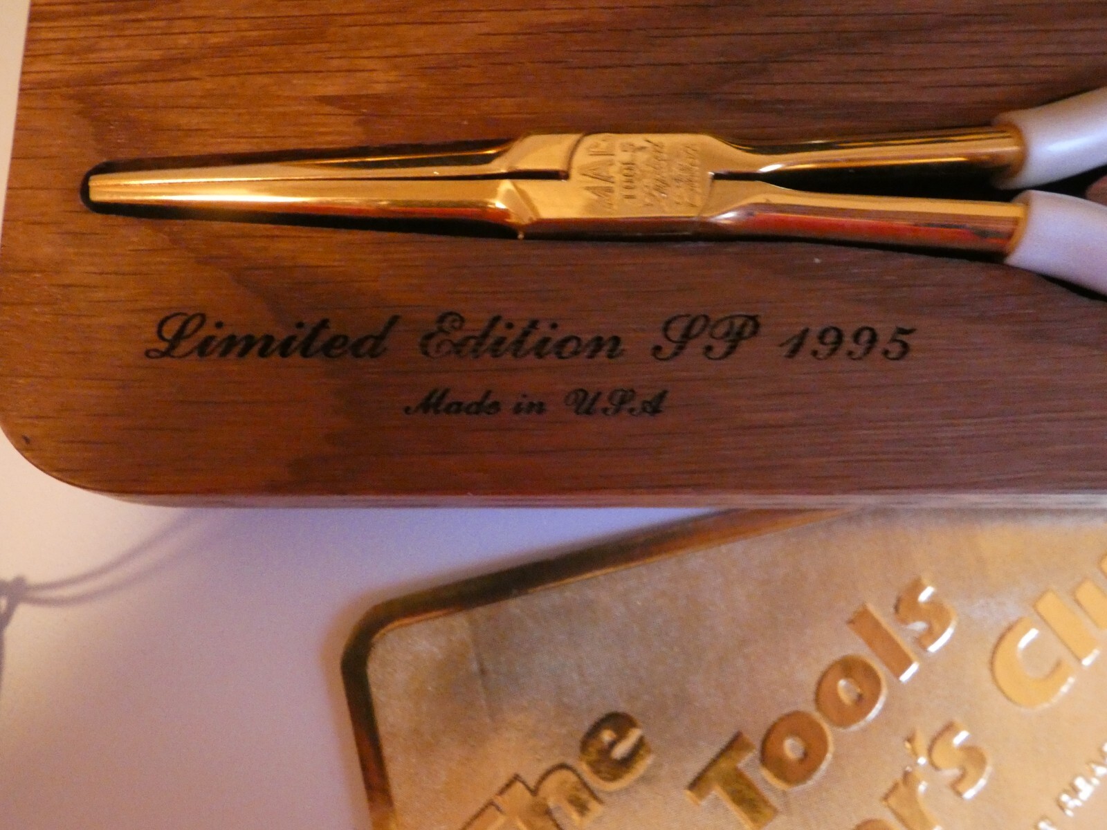 New Mac Tools 24k Gold Plated Long Reach Dual Set Pliers Limited Edition #1522