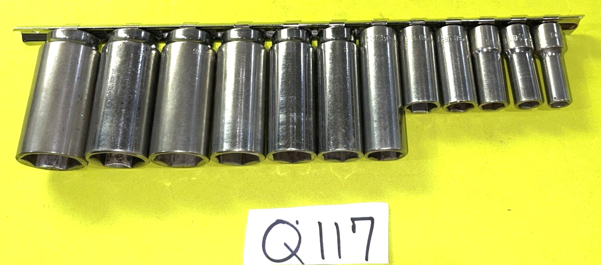 MATCO TOOLS 12 PIECE 3/8 DRIVE SAE. DEEP 6 POINT SOCKET SET 5/16 THROUGH 1 INCH