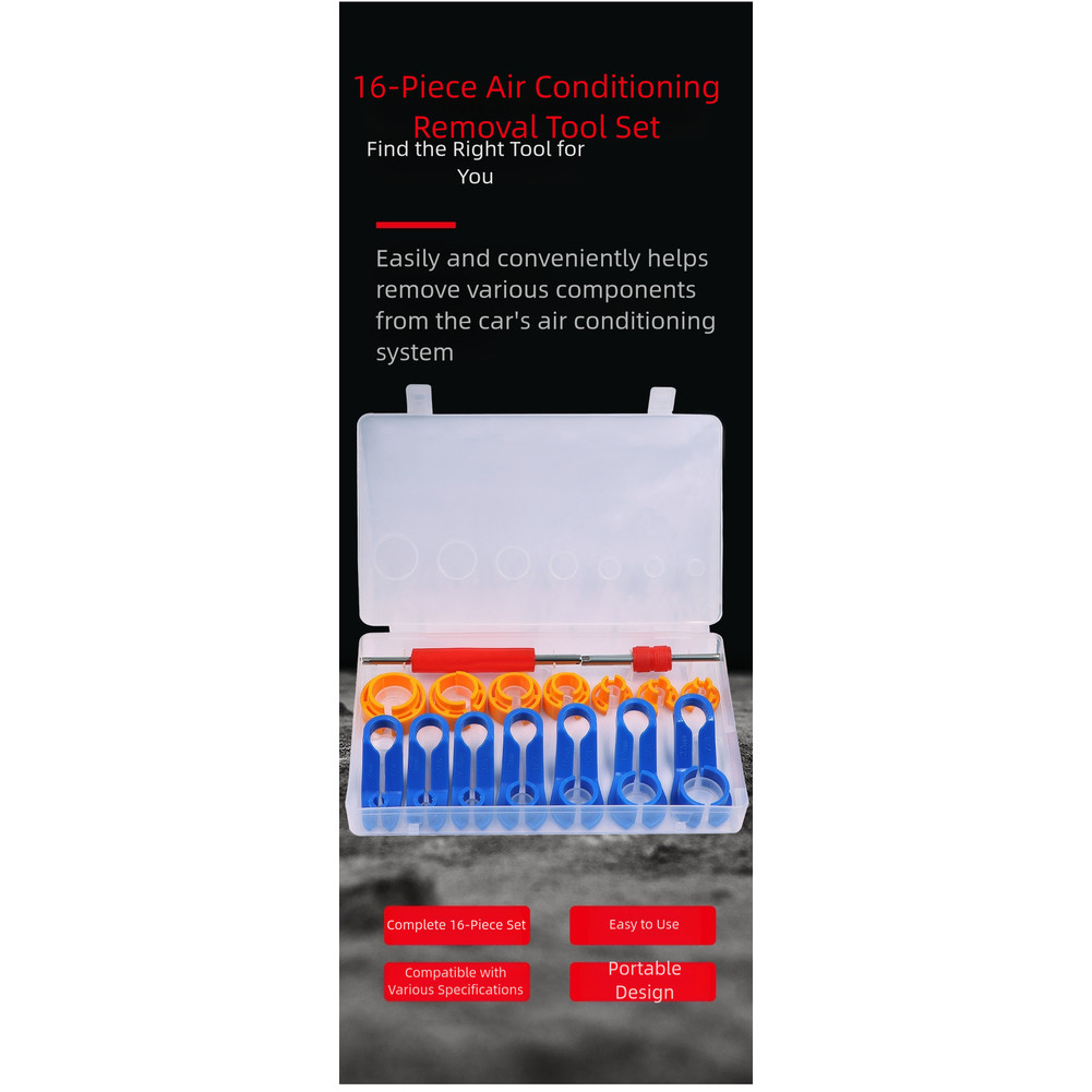 16 Piece Automotive AC Cooling Agent and For Fuel Line Pipe Removal Tool Set