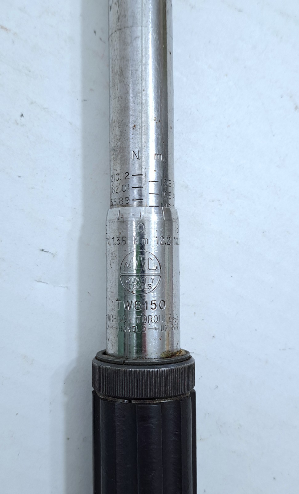 Mac Torque Wrench #TW8150A 1/2″ 10 to 150 Ft Lbs. USA 20″ Long Vintage Tool