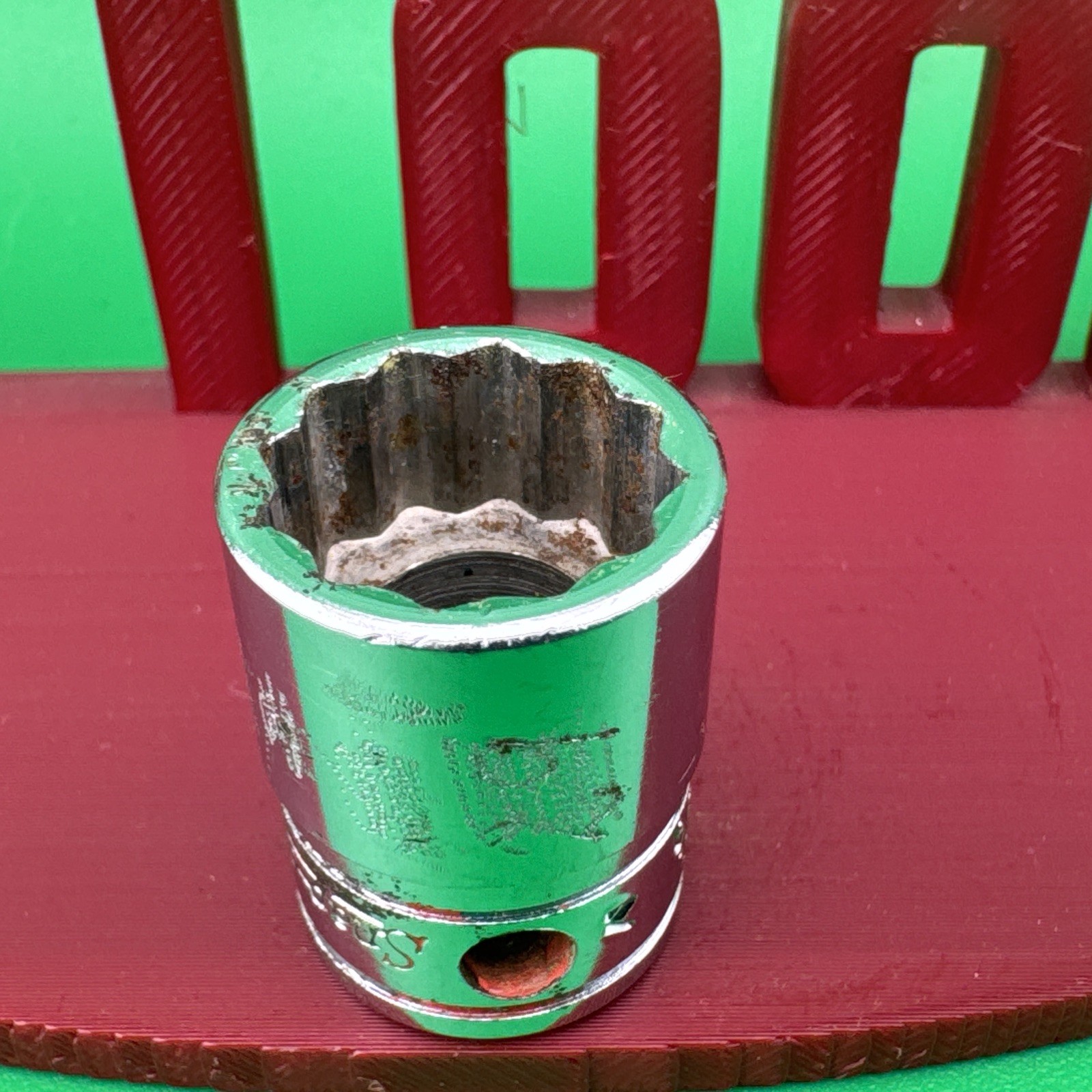 Snap On F161 3/8″ Drive 12-Point SAE 1/2″ Shallow Chrome Socket Engraved 2