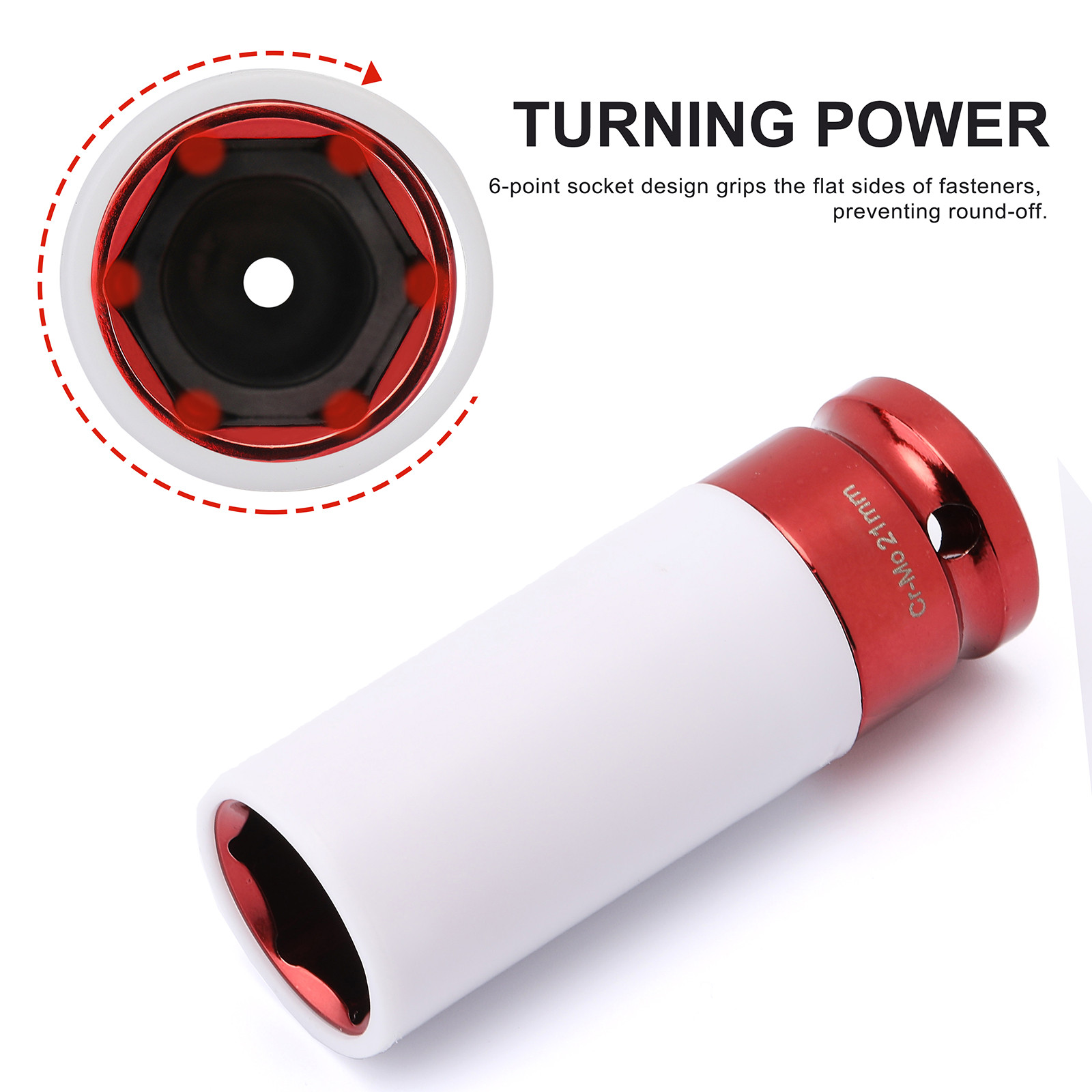 1/2″ Drive Wheel Protector Impact Socket 6 Point,Metric, 17mm,19mm,21mm,22mm