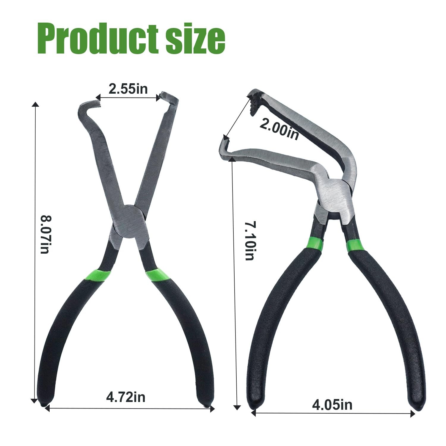 2Pcs 37960 Electrical Disconnect Pliers 60 Degree Plier and Straight Black