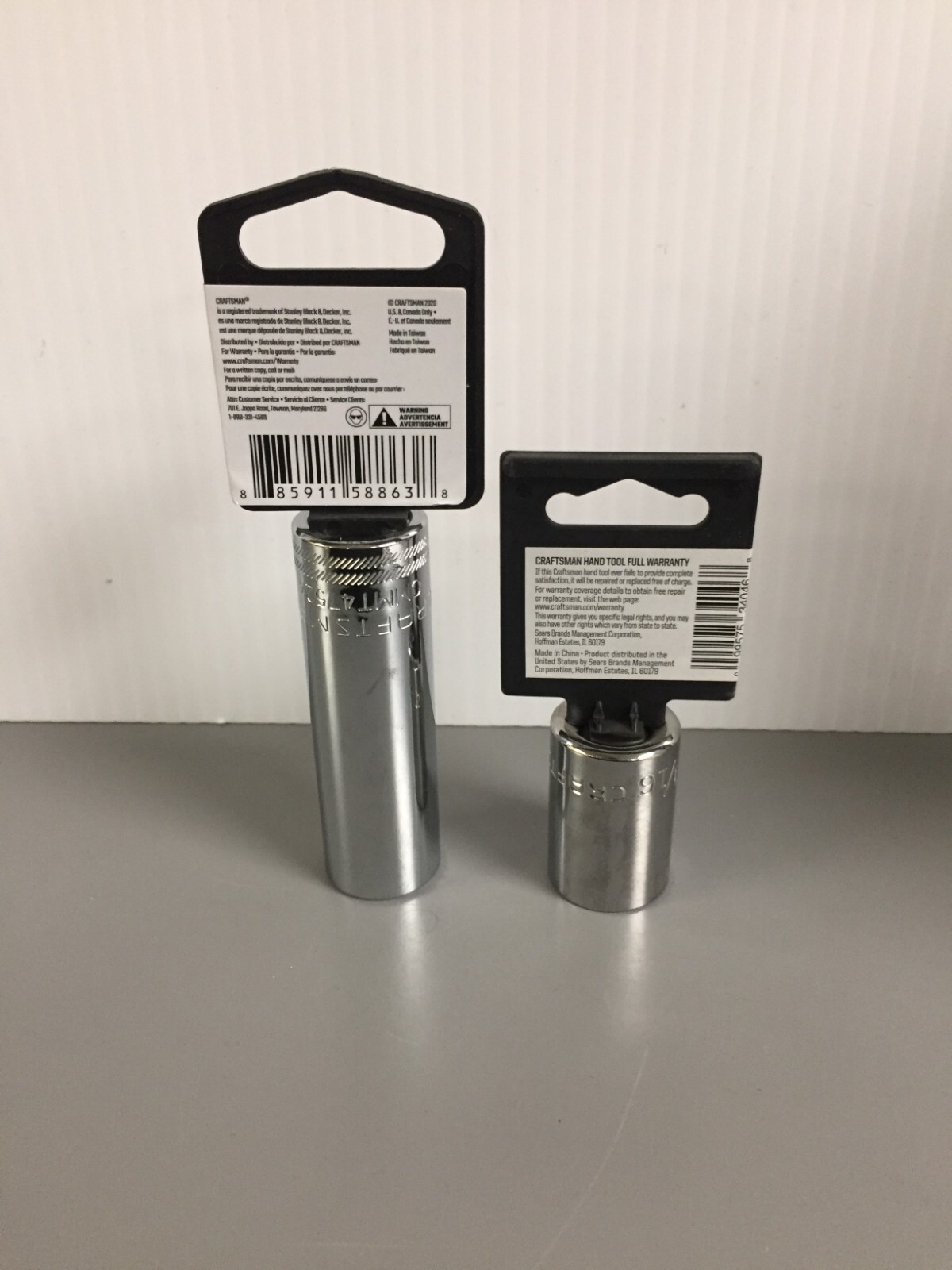 Craftsman 11/16 in. X 1/2 in. drive SAE 12 Point Deep & Shallow Standard Sockets