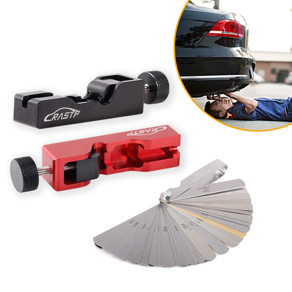 Matte Engine Spark Plug Gap Gapper Tool with 32 Blades Measuring Tool Metric SAE