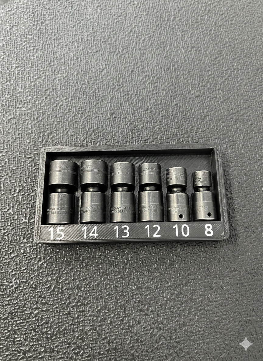 Tray compatible with Snap On Tools 1/4″ Impact Swivel Socket Set Metric