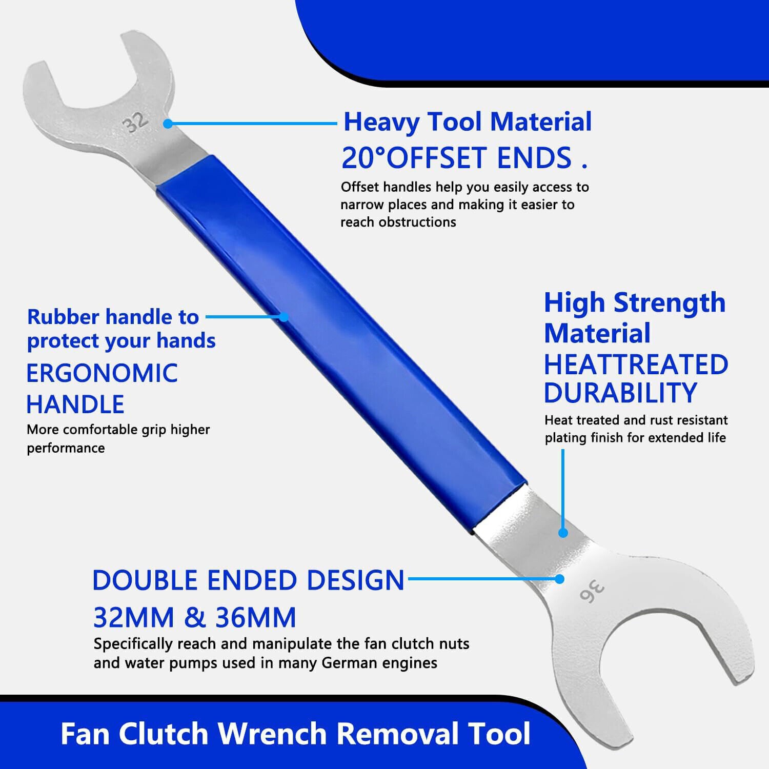 Fan Clutch Wrench Set 32mm & 36mm Wrenches Fan Clutch Removal Tool For BMW Ford