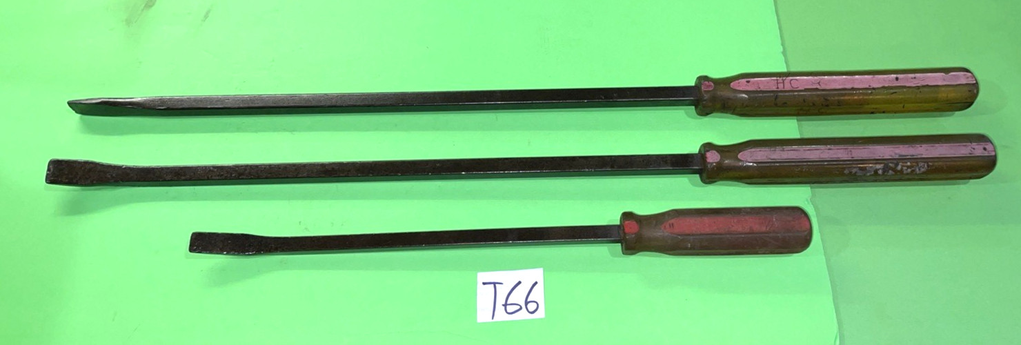 MAC TOOLS 3 PIECE PRY BARS CURVED & STRAIGHT 12 INCH, 19 INCH LENGTH
