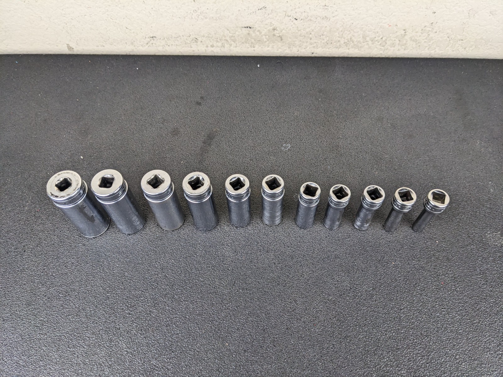#bo727 Snap-on 211SFSY 1/4″ 7/8″ SAE 11-Piece 3/8″ Drive 6-Point Deep Socket Set