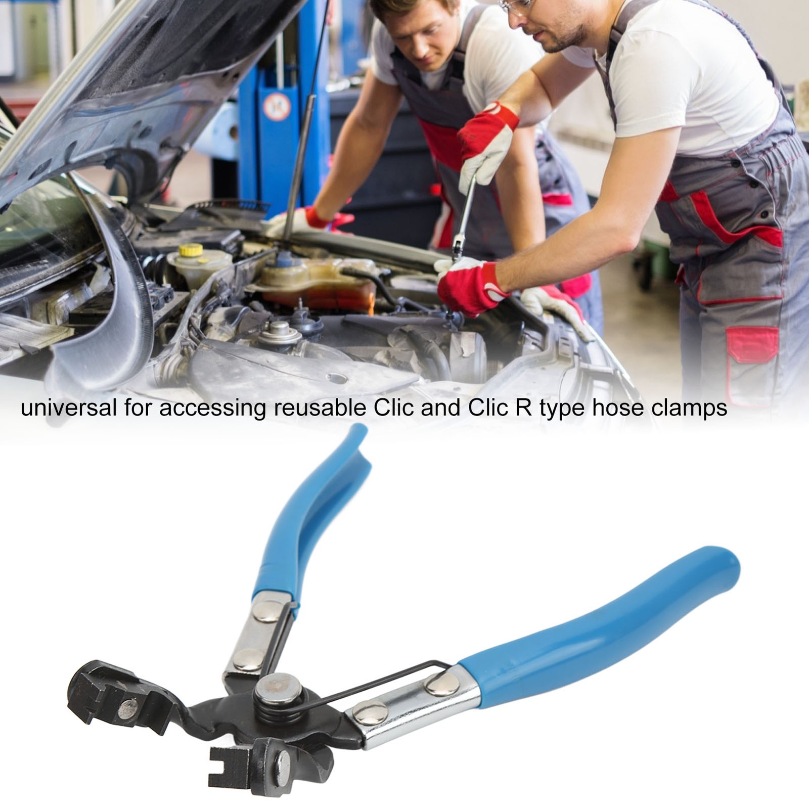˜Hose Clamp Pliers Angled Type Swivel Jaws Spring Loaded Handles Universal For