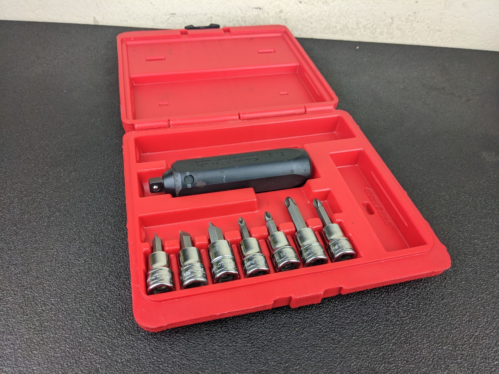 #bo117 Snap On Tools PIT208 EPIT208 3/8” Impact Driver Set 8 pcs with Case